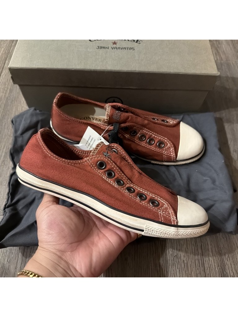 Converse John Varvatos Canvas All Star Slip On Shoes Men 4.5 Women 6.5 Burnt Red